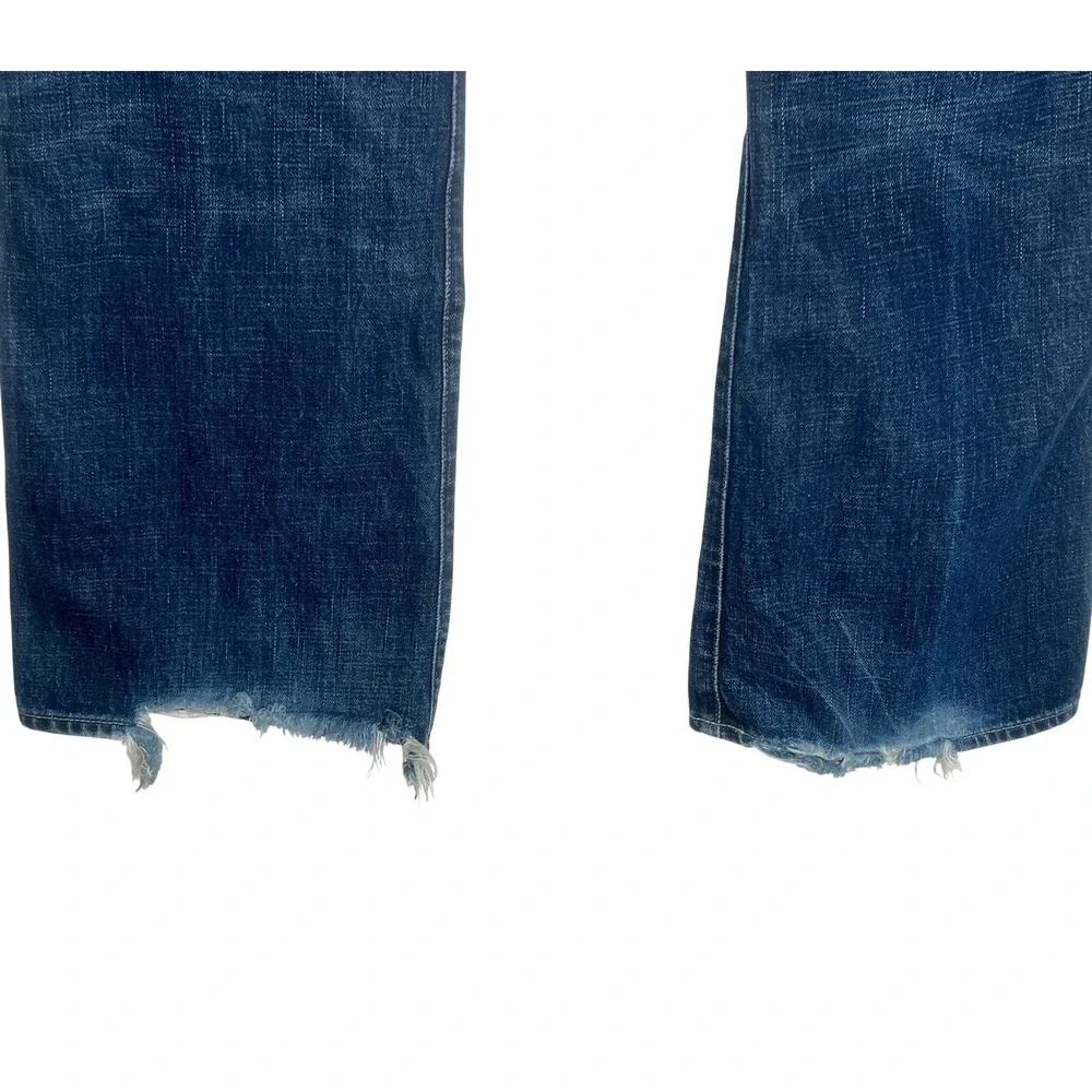 Polo‎ Ralph Lauren 40x32 Distressed Straight Leg Button Fly Bootcut Blue Jeans
